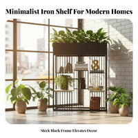 Space Saving Planter Partition Rack Large Storage Capacity Multi-Tier Plant Rack Strong Load-Bearing Room Divider Sturdy Construction for Interior Designers, Business Owners, Cafe, Restaurant, Office, Balcony