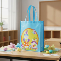 Easter Bunny Goodie Bag Non-woven Easter Gift Bag Colorful for Parents, Teachers, Egg Search, School Event, Festive Decor