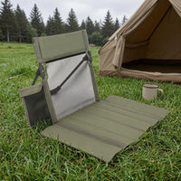 Padded Folding Seat Backrest Mat 600D Oxford Cloth Foldable Chair Mat Aluminum Alloy Camping Sit Cushion Carrying Bag