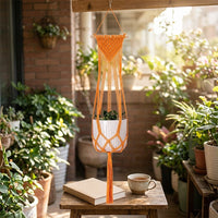 Macrame Plant Hanger 20x110cm, Handmade Hanging Planter, Nordic Design Hanging Basket for Indoor Outdoor Home Decor