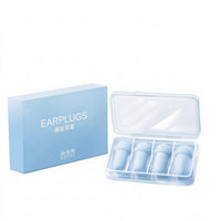 4 Pieces Soft Reusable Earplugs with Case Comfortable Ear Plugs with Case Compact Noise Blockers Portable for Sleeping, Studying