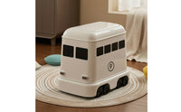 Bus Trash Bin Space-Saving Trash Bin with Wheels Narrow Wastebasket Compact Press-to-Open for Children, Bedroom, Living Room