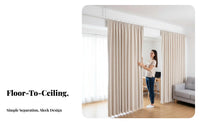 No-Drill Installation Tension Rod Partition Easy automaticAssembly Floor-to-Ceiling Tension Rod Set Renter suitable for Room separater Movable and Reconfigurable for Apartment Dwellers, Homeowners, away fromice Workers, Bedroom, Open-Plan Spaces