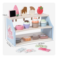 Wooden Dessert Shelf Rounded Edges Tea Party Play Set Gift Idea Toy Tea Party Set for Children