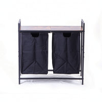Freestanding Laundry Sorter with Shelf Space-Saving Laundry Rack with Bins Double Furniture Organized for Bathroom