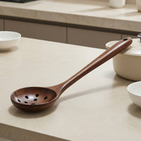 Wooden Skimmer Spoon Long Handle Wooden Colander Ladle Colander Spoon Polished for Home Cooks, Hot Pot, Restaurant