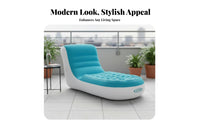 Foldable Inflatable Bean Bag Chair Easy to Inflate Inflatable Bean Bag Soft Flocking Lazy Sofa Long-Lasting for Students, Young Adults, Campers, Outdoor, Camping, Dorm Room, Travel