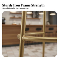 Golden Frame Backless Counter Stool Modern Design Bar Chair Minimalist Design Seating Furniture Padded Seat for Adults, Homeowners, Business Owners, Cafe, Restaurant, Kitchen Island, Dining Room