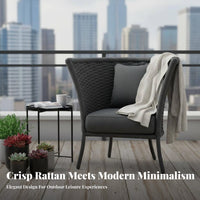 3 Pieces Waterresistant 3-Piece Woven Seating set sun-resistant 3 Piece Patio Seating Group Weather-Resistant Outdoor Furniture long-lasting Construction for Hotel Owners, Apartment Dwellers, Courtyard, Balcony, Garden, Porch
