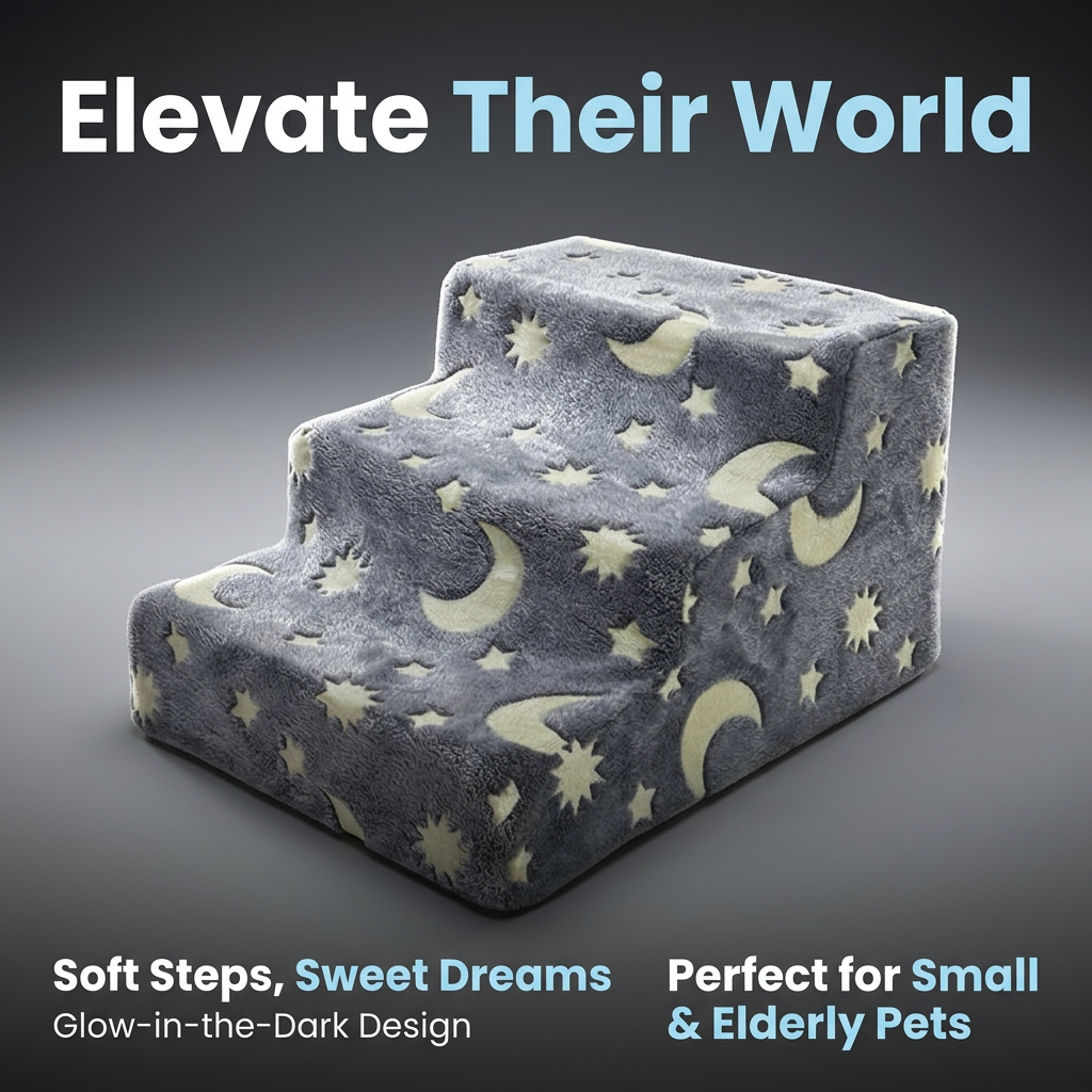 Dog Steps Stairs Bed Non-Slip Pet Small Dogs, Dog Steps for Elderly Dogs, Glow in the Dark Pet Stairs, Pet Stairs Small Dogs, Dog Steps for Home Use