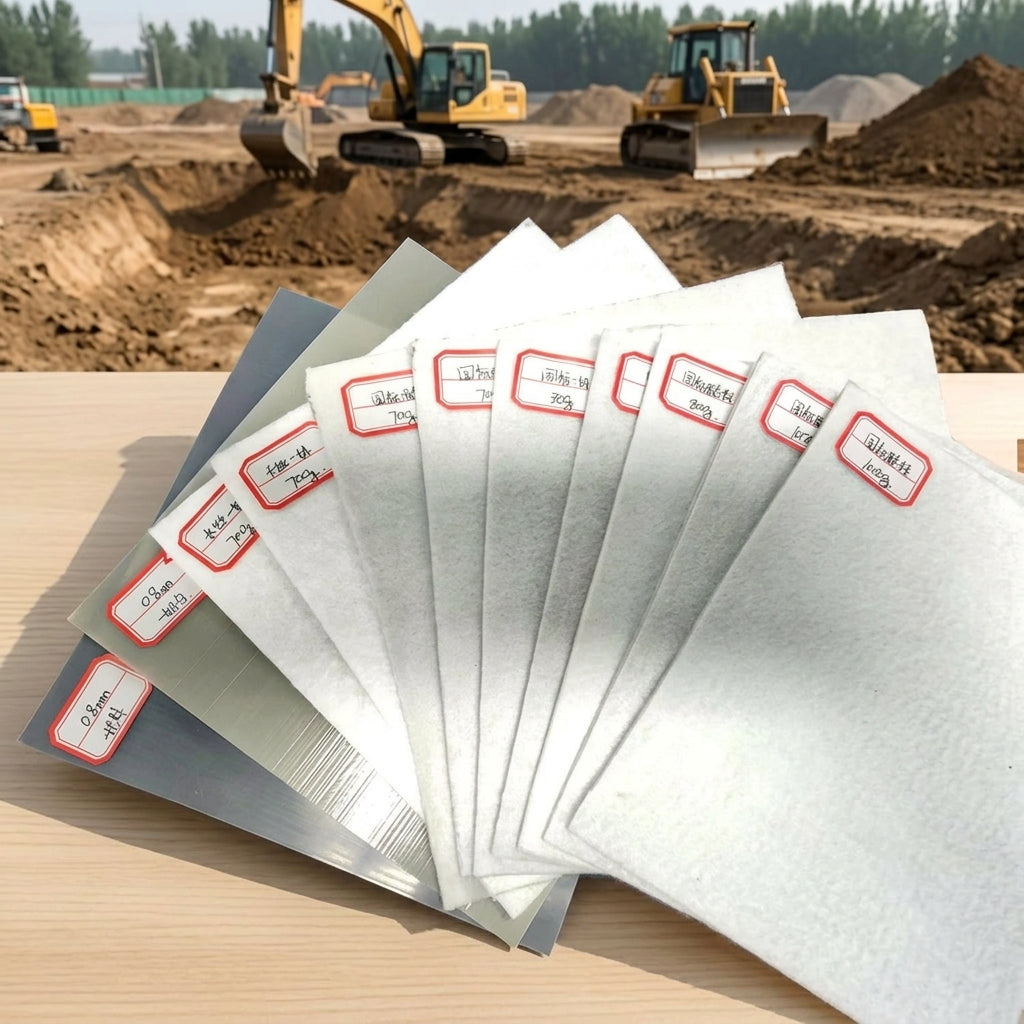 White Weed Control Fabric Geotextile, Pond Liner Mulch Fabric for Garden & Landscaping, Water-Permeable Root Barrier, Gray Drainage Fabric