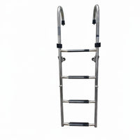 Folding Boat Ladder Compact Storage Stainless Steel Marine Ladder Non-Slip Steps for Yacht, RV, Swimming