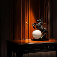 Horse Sculpture with Glass Ball Decorative Ornament Clear for Art Collectors