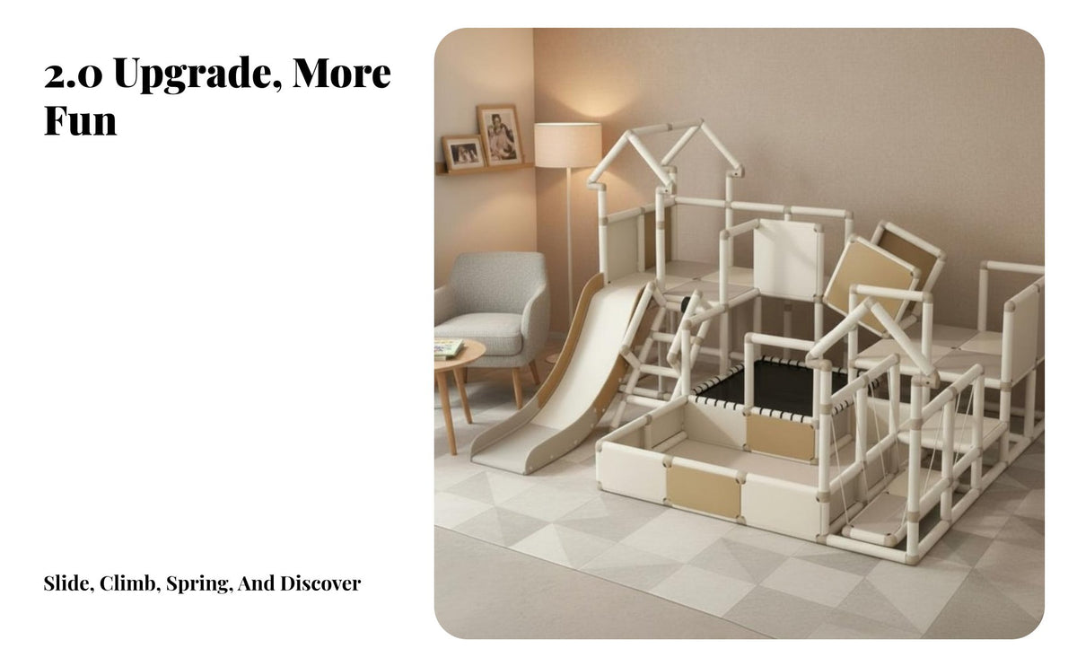 Young Child Climbing Frame Develops Motor Skills Indoor Climbing Playset Multi-Functional Modular Young Child Activity Center for Preschoolers