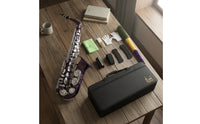 Brass Alto Sax with Case Engraved Alto Saxophone Kit Curved E-Flat Saxophone Sturdy for Beginners