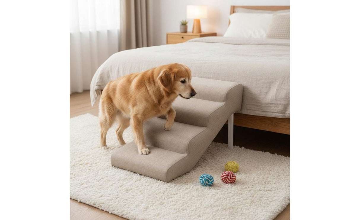 Foldable Pet Stairs Easy Storage Dog Steps for High Bed No Installation Required Non-Slip Dog Stairs for Senior Dogs, Pets with Mobility Issues, Sofa