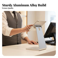 Locking Mechanism Anti-Theft Tablet Kiosk Commercial Grade Anti-Theft Countertop Kiosk Universal Compatibility Point of Sale Hardware Adjustable Viewing Angle for Restaurant Owners, Exhibitors, Checkout Counter, Retail Outlet, Reception Desk