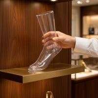 Transparent Stocking Display Form Clear Stocking Display Mold Plastic Mannequin Foot Glossy for Retailers, Photographers, Product Photography, Visual Merchandising