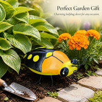 Metal Ladybug Garden Wall Decor Sculpture Outdoor Yard Art Ornament