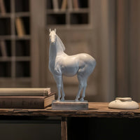 Horse Figurine with Base Weathered Horse Figurine Carved Decor for Decorators, Collectors, Living Room, Mantel