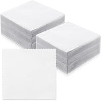 100 Pieces Precut White Squares Uniform Size 5-Inch Textile Squares Soft 5 Inch Textile Square for Sewing, Crafting