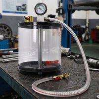 Graduated Oil Collection Cup with Pressure Gauge Transparent Pneumatic Oil Extractor Cup for Auto Technicians, Mechanics, Workshops