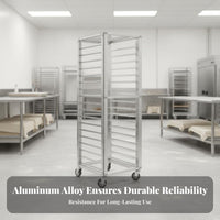 Aluminum Sheet Pan Rack Hygienic Enclosed Design Multi-Tier Bakery Trolley Dust-Verify Sheet Pan Rack for Baked Goods Chefs, Bakeries, Restaurants