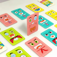 Educational Face-Changing Game Travel Friendly Expression Matching Game Portable Brain Teaser Chunky for Children, Classroom