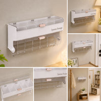 Wall-Mounted Storage Box Divided Wall Storage Box Transparent Container for Cabinet Door, Closet