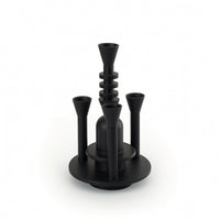 Candlestick with Round Base Matte Black Candle Holder with Tapered Cup Decor Geometric Modern for Tabletop, Dining Table