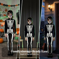Full-Length Skeleton Suit Full Body Skeleton Suit Halloween Costume Bodysuit Elastic Black and White