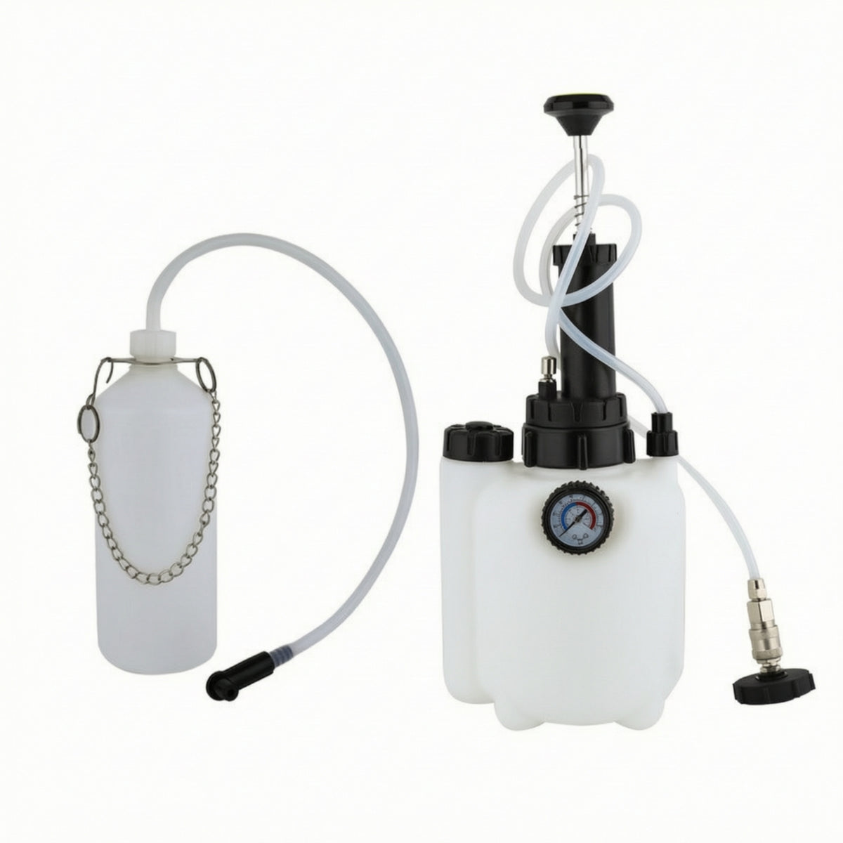 Brake Bleeder Kit with Hanging Hand Operated Chain Pump Brake Bleeder Kit with Pressure Gauge 3L for Mechanics