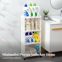 Space-Saving Slim Rolling trolley Multi-Functional Slim Rolling Storage trolley Easy Assembly Tiered Shelf Adjustable Tiers for Home Organizers, Apartment Dwellers, Balcony, Bathroom, Laundry Room, Narrow areas