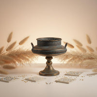 Gold Pedestal Vase Handcrafted Golden Appearance Pedestal Bowl Wide Opening Footed Floral Bowl for Wedding