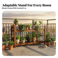 Floor-Standing Tiered Planter Shelf with Trellis Weather-Resistant Stepped Plant Stand Space-Saving Garden receiveory Multi-Purpose for Gardeners, Home Decorators, Homeowners, Balcony, Living Room, Entryway, Office