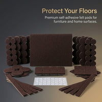 Self-Adhesive Felt Furniture Pads for Hardwood Floors, Brown Chair Leg Floor Protectors, Table Protector Pads for Chair Legs
