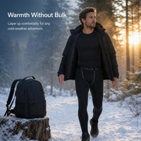 Men's Thermal Underwear Set, Fleece Lined Compression Base Layer for Winter Sports