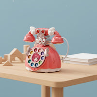 Music Princess Toy Phone Educational Musical Toy Telephone Lights and Sounds Play Phone Retro Design for Girls, Kids, Toddlers