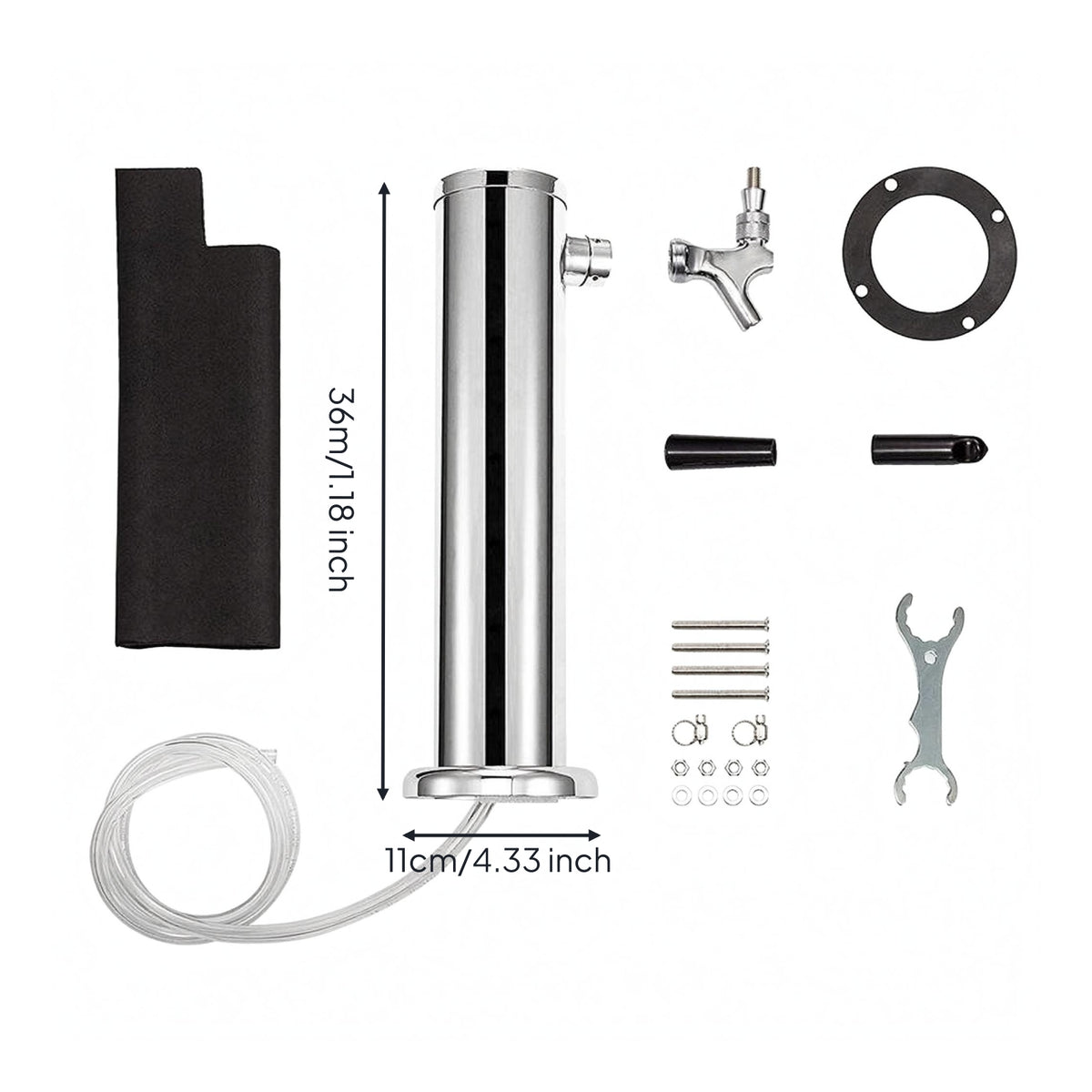 Stainless Steel Beer Dispenser Cylindrical Drink Dispenser Tank Insulating Sleeve