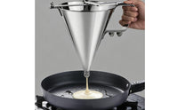 Conical Batter Dispenser with Stand Commercial Batter Dispenser with Press Handle Stainless Steel Funnel for Culinary Professionals