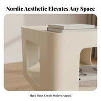 Modern design C-Shaped Snack Table Minimalist Aesthetic Household Furniture Space-Saving Multi-Functional for Apartment Dwellers, Homeowners, Students, Living Room, Bedroom, Small Spaces, Home Office