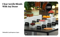 High Clarity Acrylic Display Riser Stackable Design Buffet Food Riser Multipurpose Buffet Food Display Stand Easy to Clean for Event Planners, Homeowners, Wedding, Home Decor, Retail Shop, Dressing Table