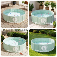 Quick-Setup Foldable Pool Portable Non-Inflatable Pool Collapsible Sturdy for Children, Toddlers, Backyard, Garden, Patio