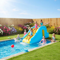 Inflatable Pool Slide Anti-Tip Inflatable Slide Pool Amusement Playset Easy to Set up Safe Side Guard for Garden