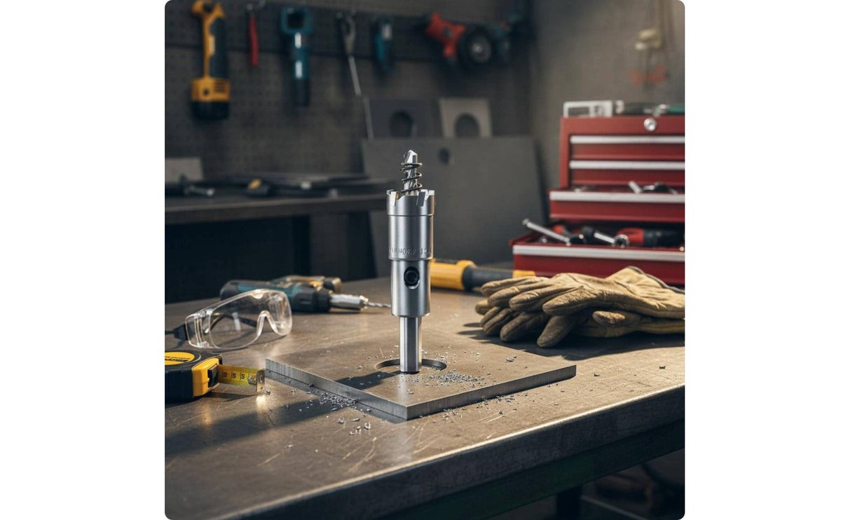 Hard Alloy Metal Hole Saw Bit Wear Resistant Stainless Steel Hole Saw Sharp Teeth Annular Cutter High Performance for Metalworking, Drilling, Repair Work