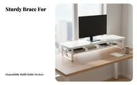 Space-Saving Design Monitor Stand with Drawer Multi-Functional Screen Riser with Storage Shelf Ergonomic Height Desk Organizer Sturdy Support for Telecommuting Workers, Students, Gamers, Study Room, Desktop, Gaming Station