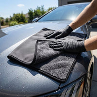 Highly Absorbent Drying Towel Microfiber Cloth, 600gsm Towel for Car Detailing and Cleaning Supplies, 40x60cm Dark Gray Bound Border Finish