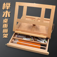Solid Wood Tabletop Beechwood Drawing Easel with Drawer