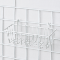 Wire Net Rack, Display Rack, Set of 10, White Metal Rack, Self-Adhesive