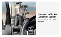 A-Pillar Phone Mount Vibration Resistant Grab Handle Phone Bracket Anti-Movement Mobile Accessory for SUV Owners, Adventure Drivers